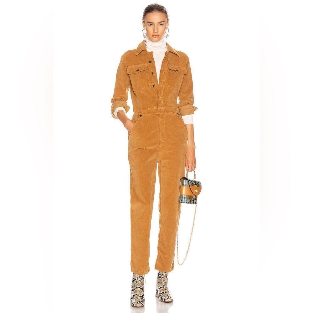 Frame Women’s Cinched Twill Jumpsuit, Size Small
